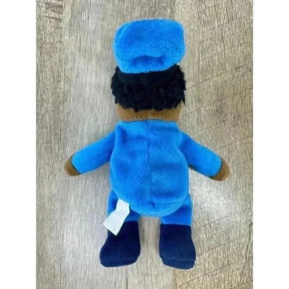 Vintage 90s Plushpups Police Officer Beanbag Plush African American 9” Toy - Picture 4 of 6